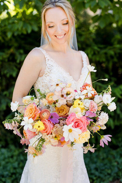 Bright and Colorful Wedding Bouquet
