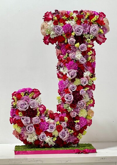 Letter floral arrangement