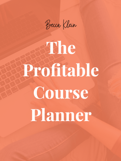 Screenshot of the cover page of The Profitable Course Planner