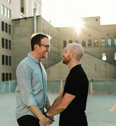 Roof top engagement photos in Winnipeg