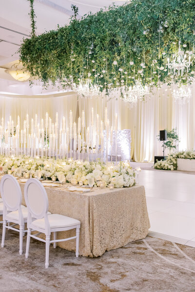 bride and groom enter indoor wedding reception in GA
