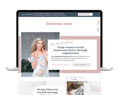 Create your own website for your coaching business with the Brianna Rose Showit Website template