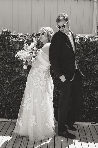An  authentic moment between the bride and groom during their photoshoot