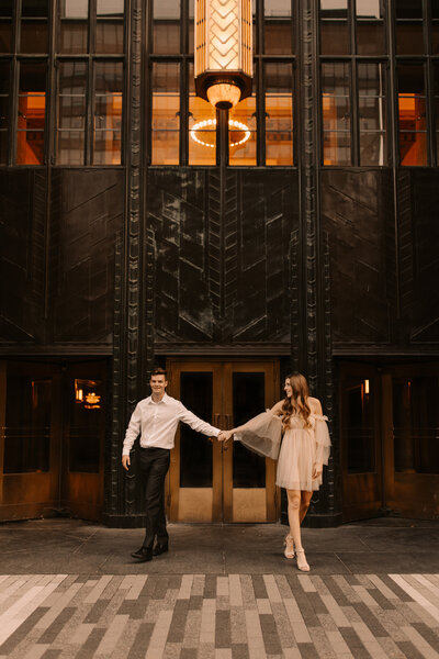 moody and filmy engagement session in iowa