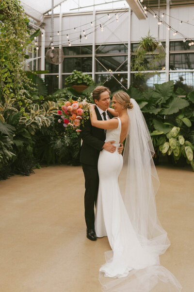 Michigan greenhouse wedding portraits