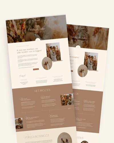 Shoot en Bruiloft Klantenpagina voor Showit, Showit template voor trouwfotografen