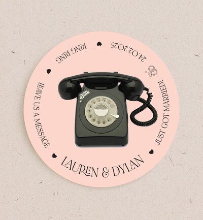 Printed round place mat  for your audio guest book phone display