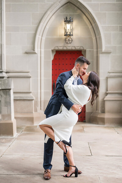 PITT campus engagement photo with red doors heinz chapel stephen foster memorial