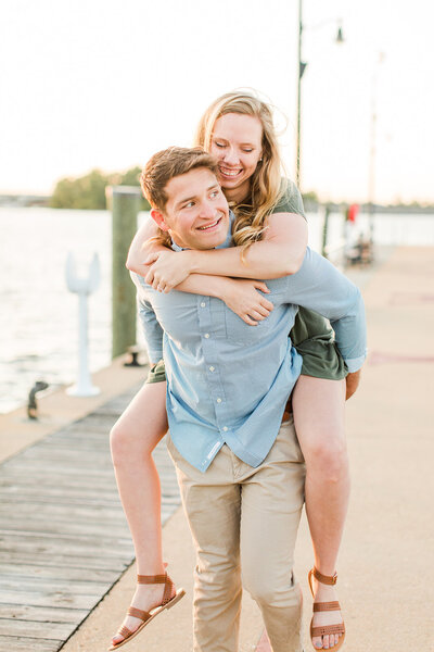 couples engagement shoot on pier