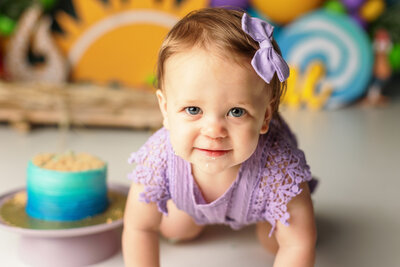 baby birthday photographer NWA, Cave Springs milestone sessions, Fatetteville AR cake smash photography