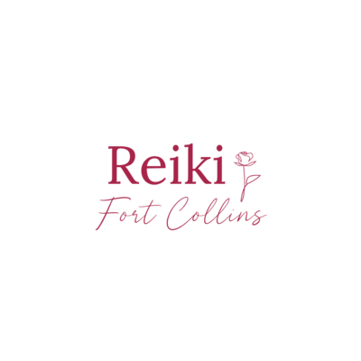 Reiki Fort Collins logo with a blooming rose image and text of the business name: Reiki Fort Collins