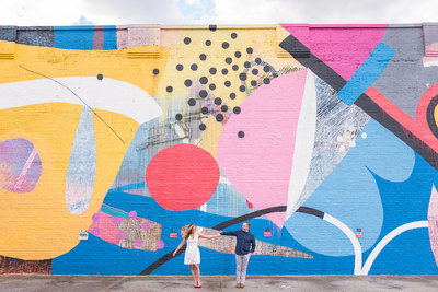 hense mural colorful engagement session