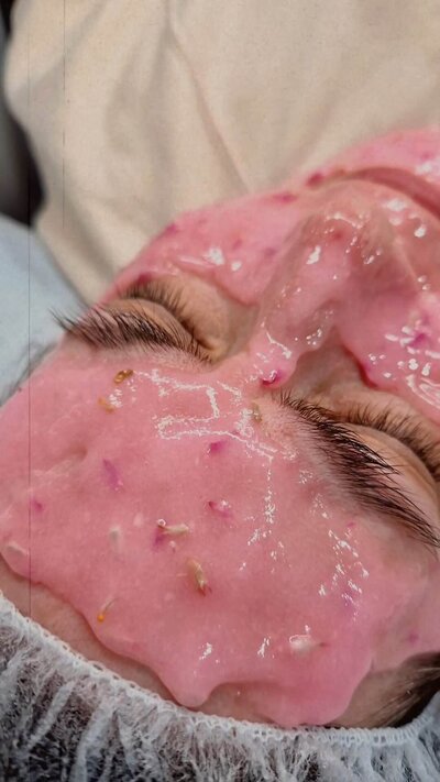 Facial treatments using jelly masks.