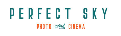 Perfect Sky Photo and Cinema Logo in Teal and Copper