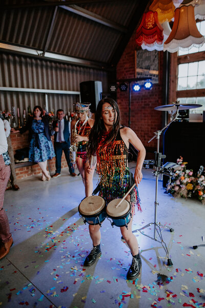 Girls that Mix perform at a wedding at The Giraffe Shed. 