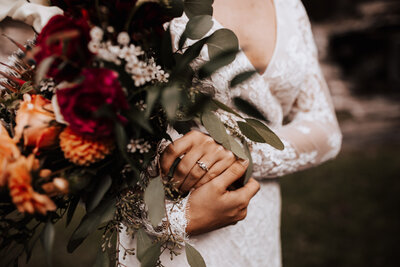 Brides ring and boquet