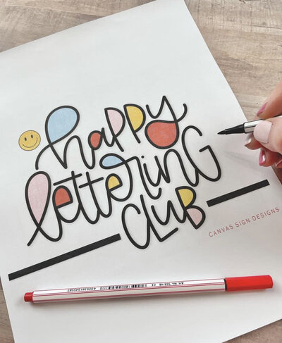 Happy Lettering Club lettering paper and lettering pens