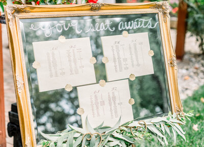 mirror seating chard for wedding reception