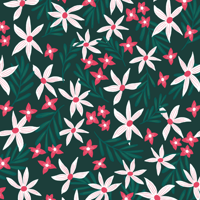 Holiday Floral pattern designed by Jen Pace Duran of Pace Creative Design Studio