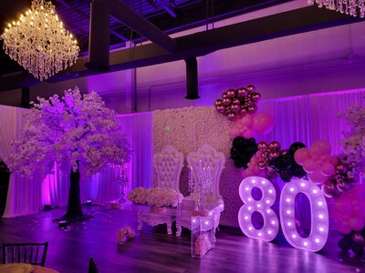 Flower and grass wall event planner rentals in the metro Detroit area