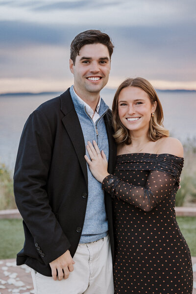 Sunset celebration of an engagement in palos verdes at point fermin