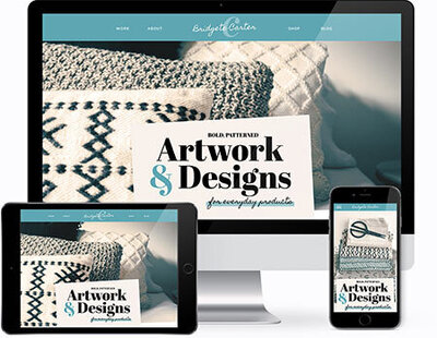 Artwork & Designs Showit one pager website template The Template Emporium