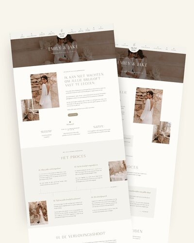 Shoot en Bruiloft Klantenpagina voor Showit, Showit template voor trouwfotografen