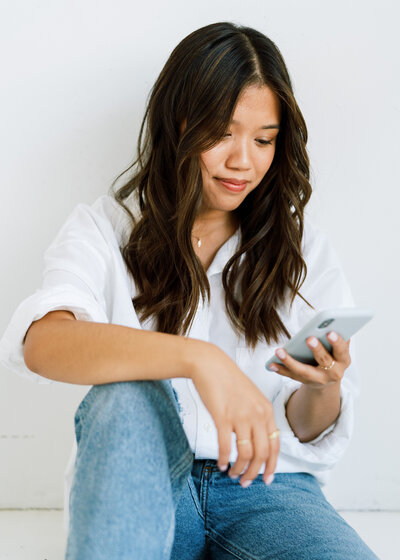 Girl browsing on phone