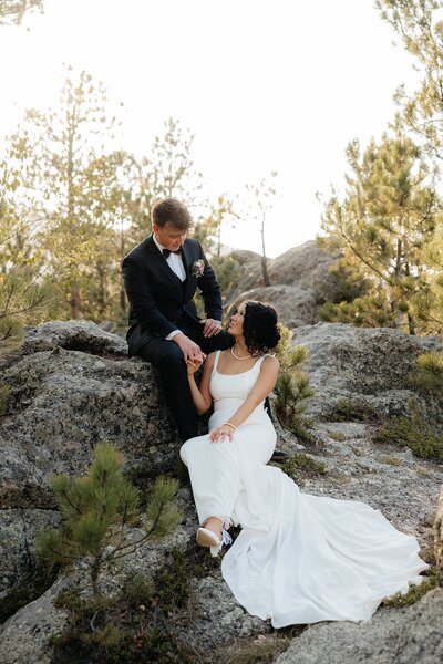 Luisa looking at Terrel at Breezy Point in Keystone.