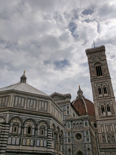 Duomo di Firenze, Bell Tower, and Baptistry in Florence, Italy.