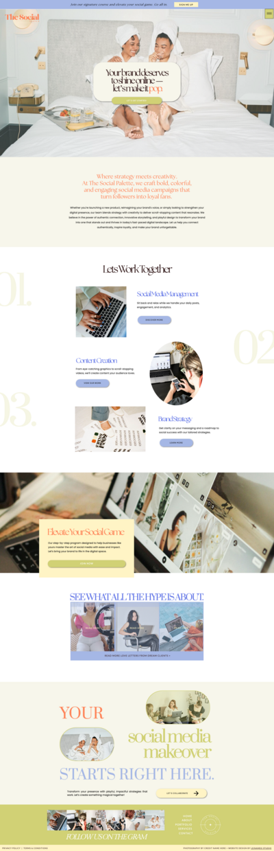 branding and website design for social media agency female creatives