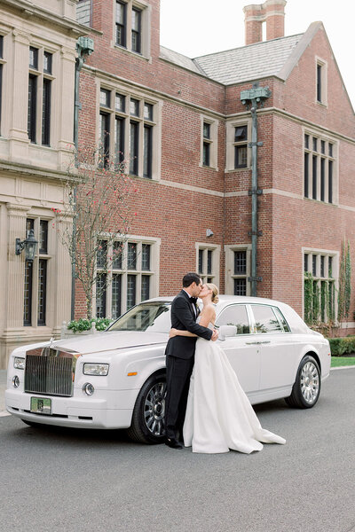 Bride and groom walk up memorial steps at their DC wedding