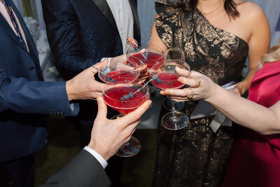 Cocktail hour guest cheer signature cocktail