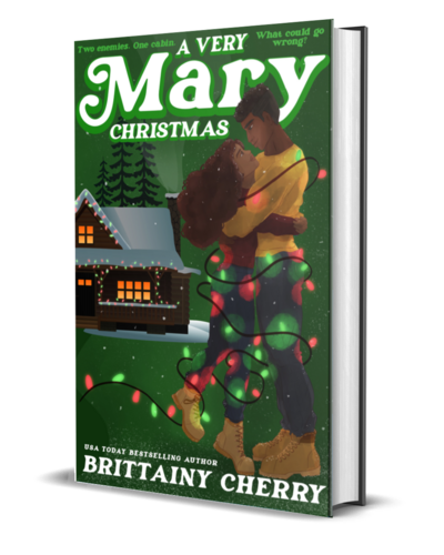 man with beard wearing a white shirt looks down on the cover of the air he breathes by romance author brittainy cherry