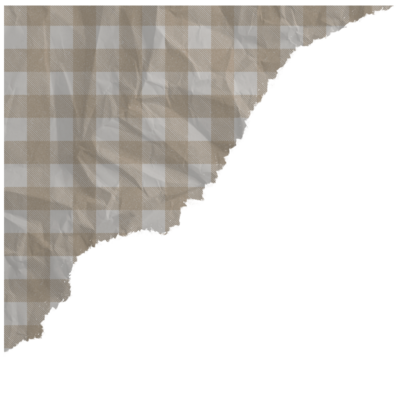 Checkered pattern paper in tan and white with ripped edges
