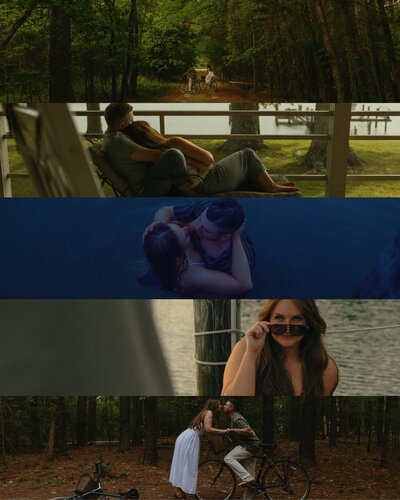 movie scene from engagement session