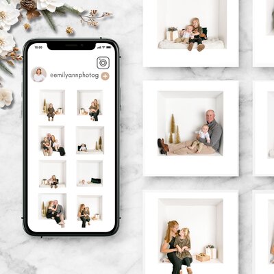 9 grid box image show on mobile phone-Columbia SC family photographer