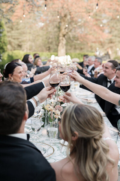 Wedding reception toasting taken by Cincinnati Wedding Photographer, Courtney Rudicel