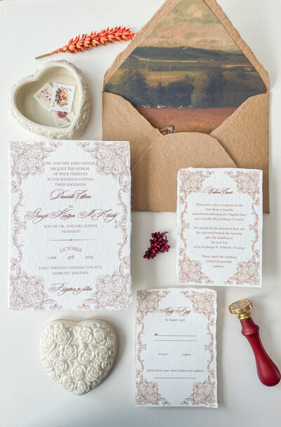 Luxury handmade paper wedding invitations