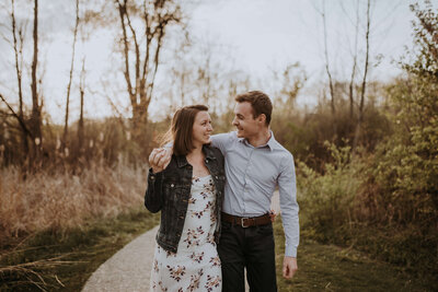 Indiana and Michigan Photographer, Madeline, walks with her boyfriend for branding photos.