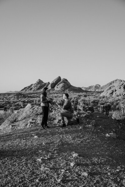 man on one knee at papago park