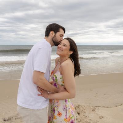 Couple Kissing Dog, Connecticut Surprise Engagement