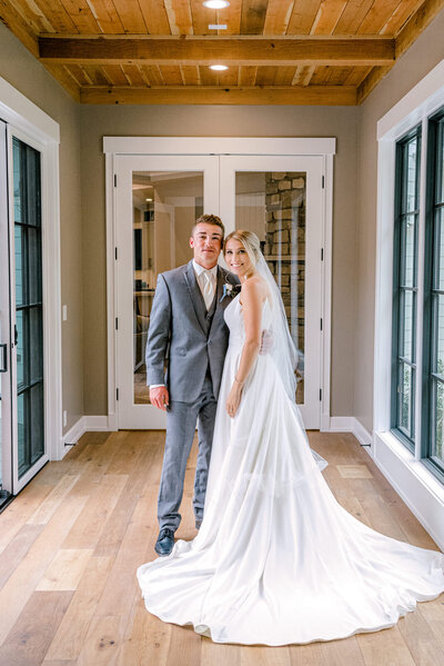 bride and groom in mansion Elkhorn
