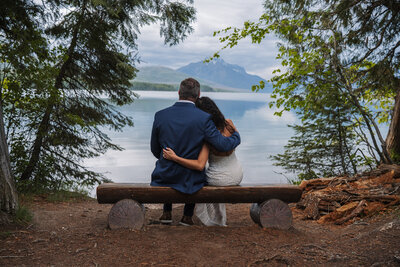 Wedding Rings and Baby's Breath Bouquet at Glacier Park Lodge