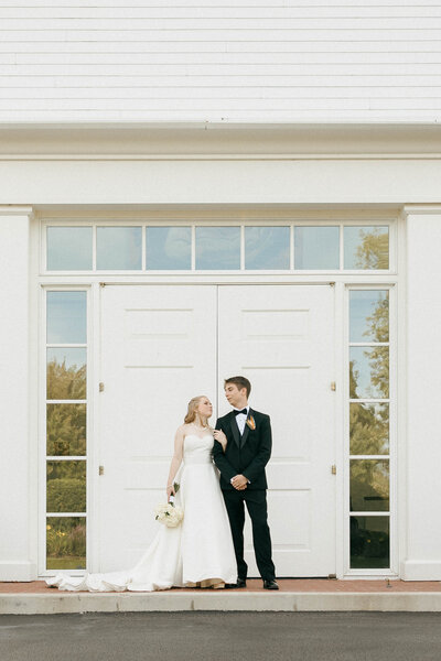 A timeless, elegant portrait of a bride and groom during their luxury wedding in Chicago, Illinois. Captured by Alexia Rodriquez, a destination wedding photographer specializing in soulful, editorial wedding imagery.