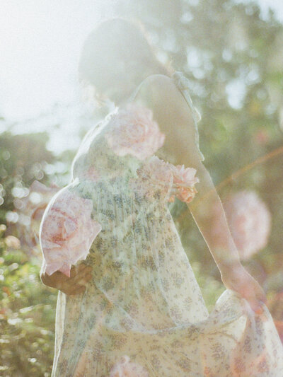 double exposure of pregnant mother  at maternity session by huntsville family photographer fauna & film