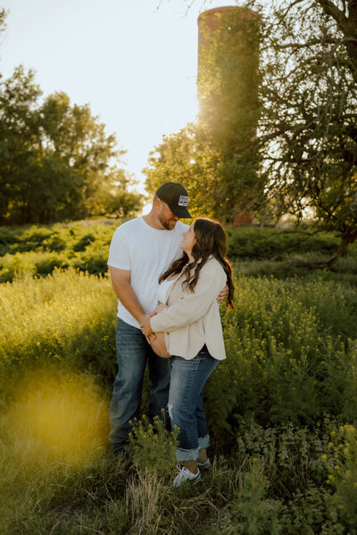 maternity photo at golden hour