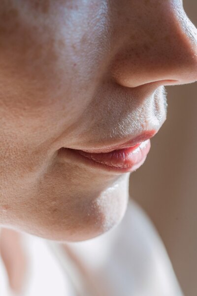 Close up of woman's mouth