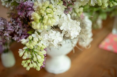 floral arrangement close up on a table
