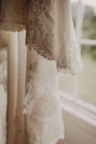 detail shot of brides dress